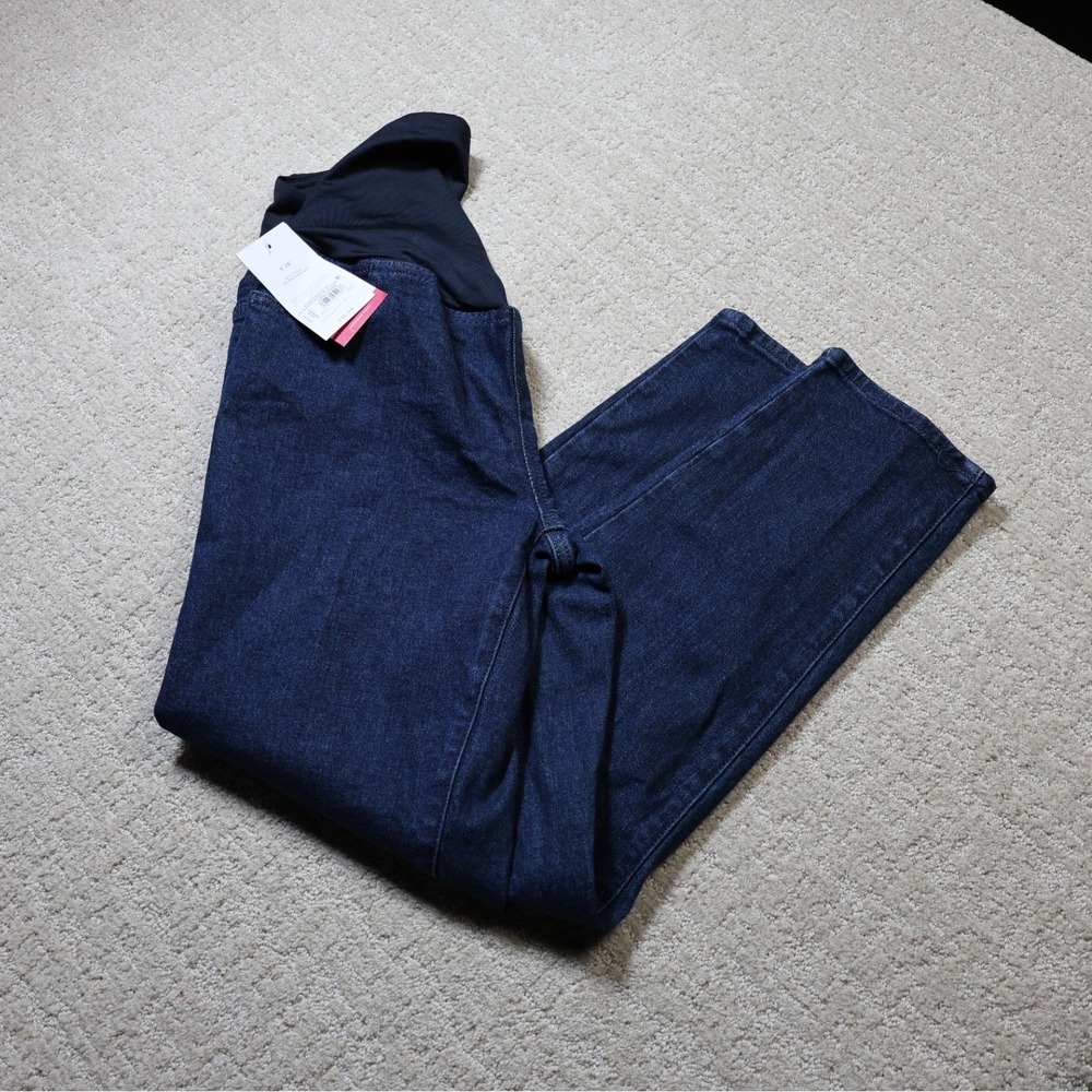 Isabel Maternity by Ingrid & Isabel 80s Slim Jeans Dark Wash Crossover Panel 6